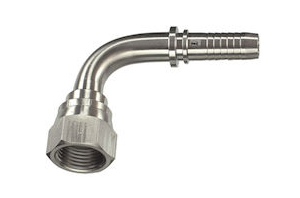 Codo 90º Tuerca Loca Inox 3/4" JIC Manguera 3/8"